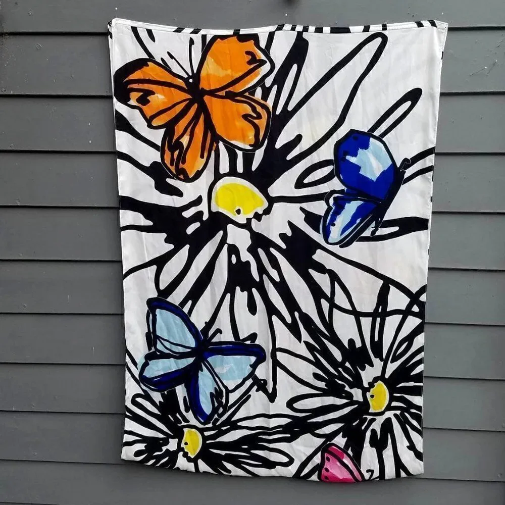 Sunflowers & Butterflies Infinity Scarf by Reed Krakoff