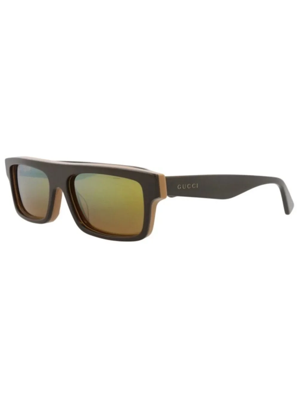 New Gucci Women's Sunglasses Square Rectangle Recycled Acetate Frame Mens Brown