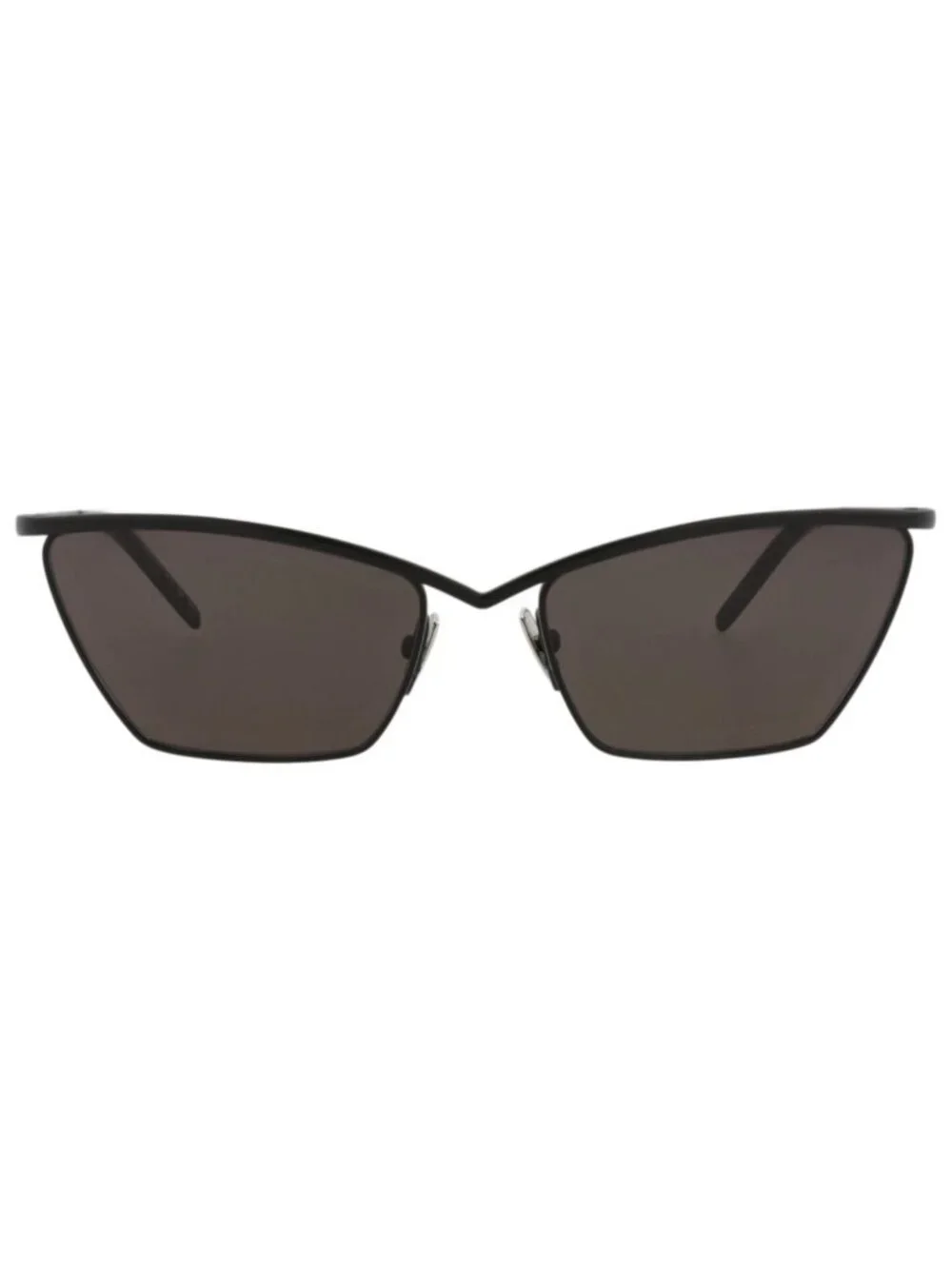 New Saint Laurent Women's Sunglasses Cat Eye Metal Frame Black Black Black