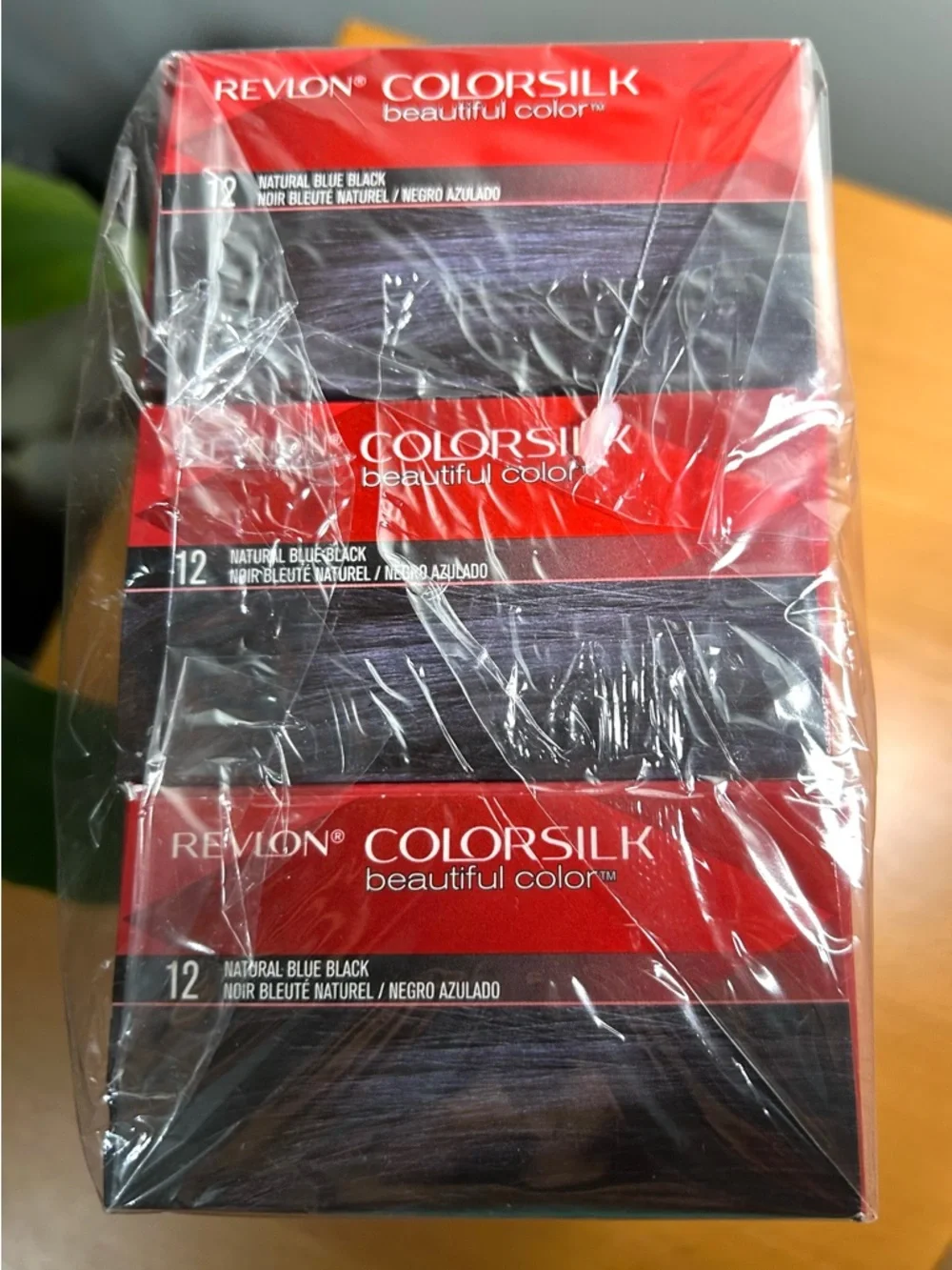 Revlon Colorsilk Beautiful Color #12 Natural blue black original sealed,  3-pack