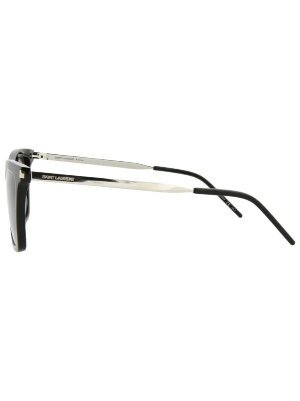 New Saint Laurent Women's Sunglasses Square Rectangle Acetate Frame Black Silver