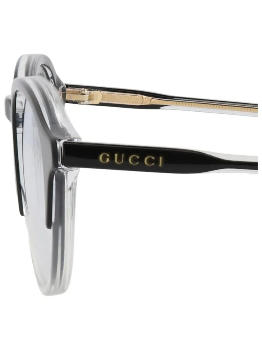 New Gucci Mens Round/Oval Black Black Transparent Fashion Designer Eyeglasses