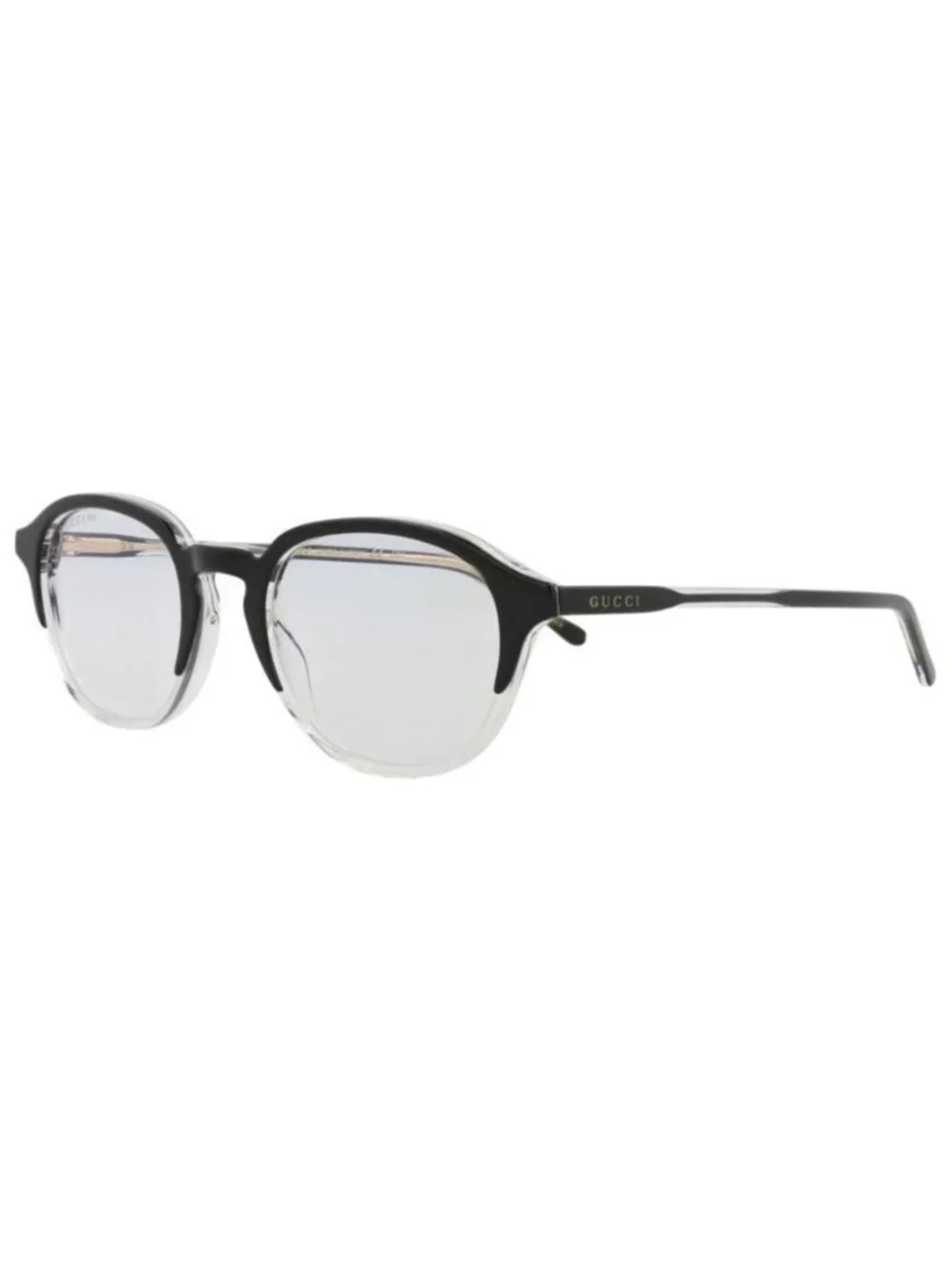 New Gucci Mens Round/Oval Black Black Transparent Fashion Designer Eyeglasses