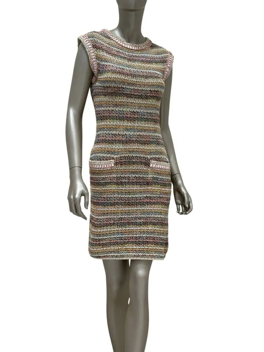 CHANEL 17C Cuba Collection Multicolor Knit Dress Sz.34