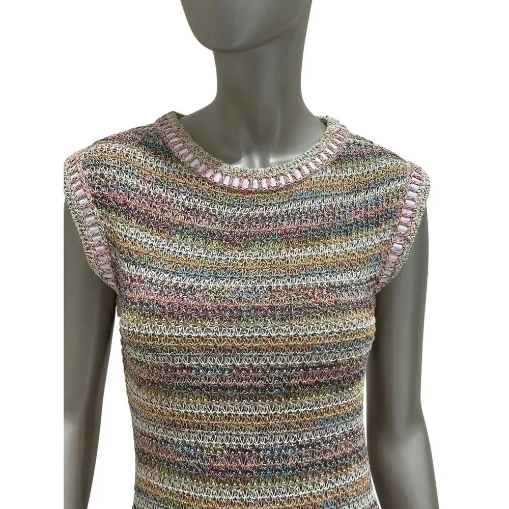 CHANEL 17C Cuba Collection Multicolor Knit Dress Sz.34