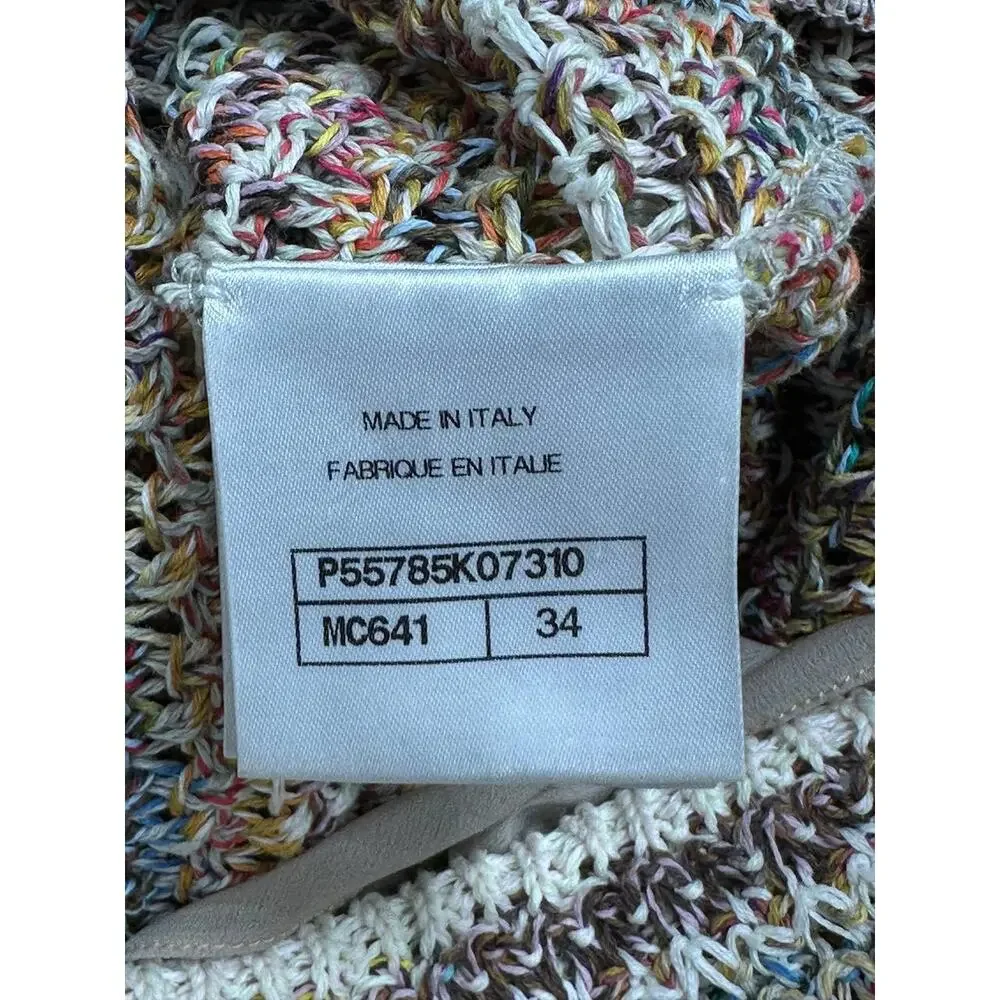 CHANEL 17C Cuba Collection Multicolor Knit Dress Sz.34