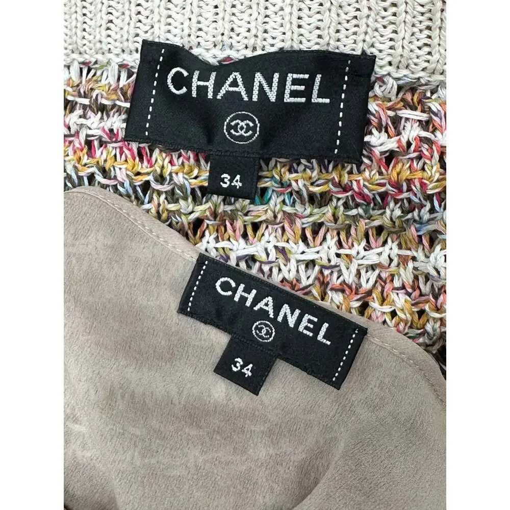 CHANEL 17C Cuba Collection Multicolor Knit Dress Sz.34