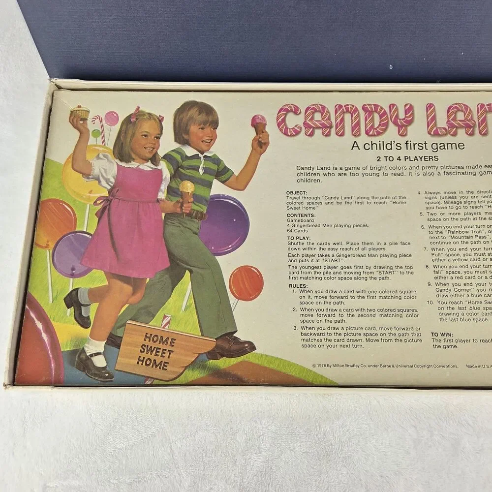 Vintage 1978 Candy Land Board Game Milton Bradley 4700 100% Complete