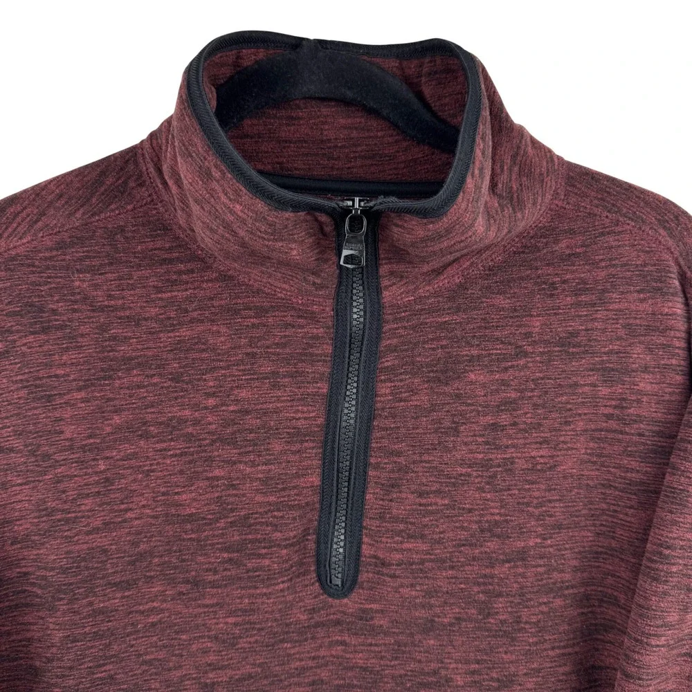 Banana Republic Arctic Fleece Pullover Mens XL Burgundy Heather 1/4 Zip Gorpcore