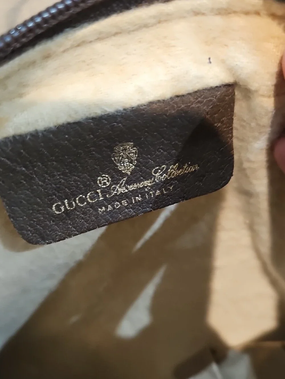 Authentic Gucci Brown GG Canvas Toiletry Bag with Green-Red Web Stripe