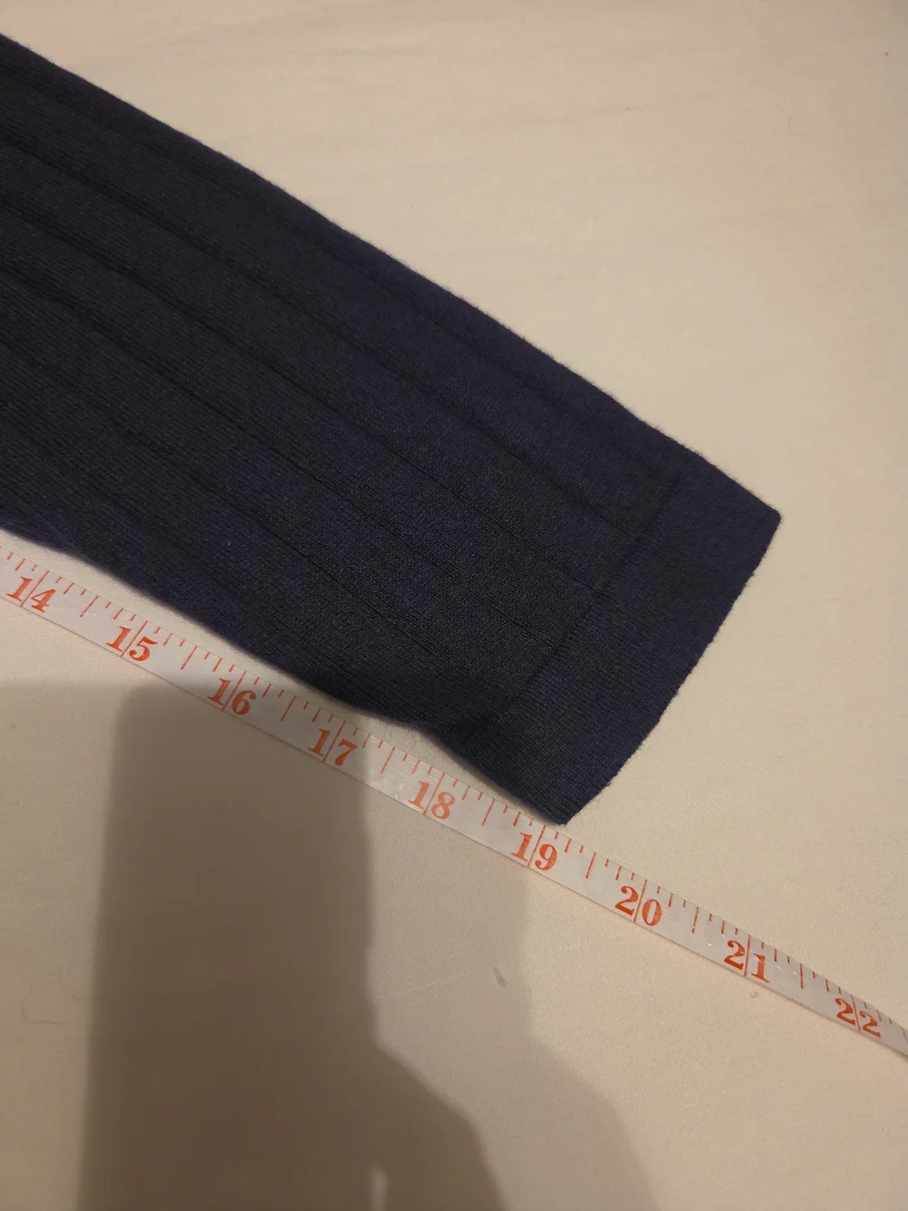 Banana Republic Cotton Cashmere Navy Ribbed Quarter-Zip Sweater