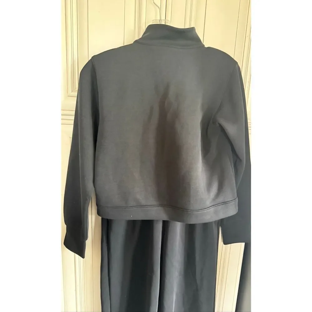 All in Motion Girls Half Zip Sweatshirt Wide Leg Pants Set 2 Piece Black Size 14