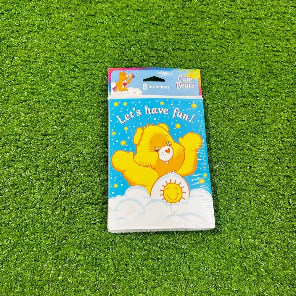 Vintage Care Bears Party Invitations Y2K‎ Kids Birthday Invited Sealed 8 Pack