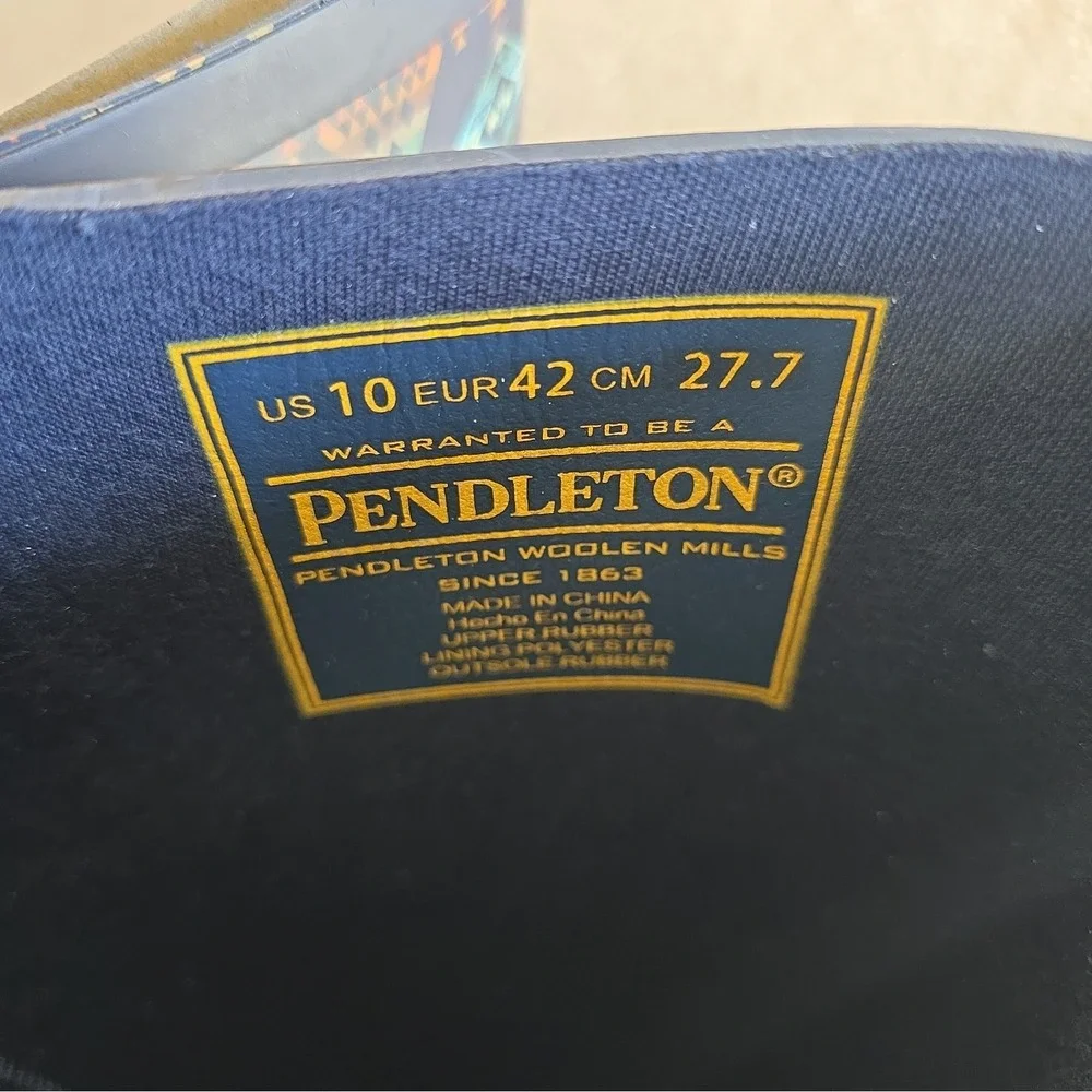 Pendleton Women's Diamond Peak Tall Navy Rain Boots Size 10 NIB Southwest Design