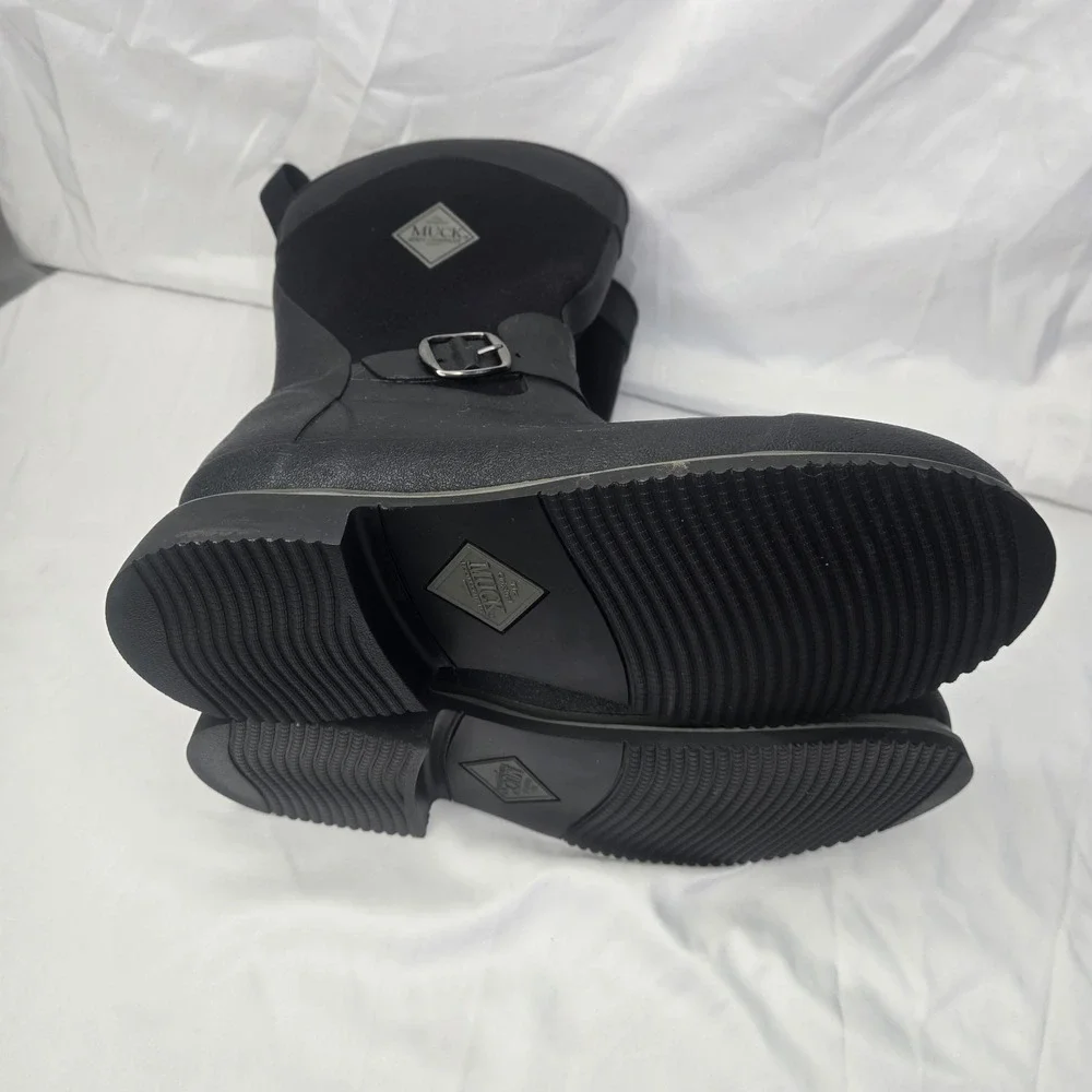 Muck Boot Co Women Chore Equestrian Mid Boots Black Waterproof Buckle Size 8