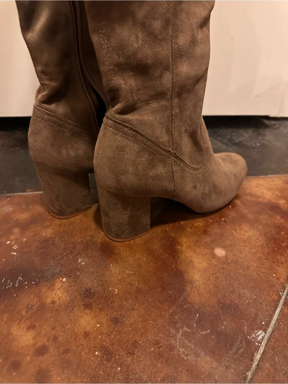 Over-the-Knee Suede Boots in Brown - Women