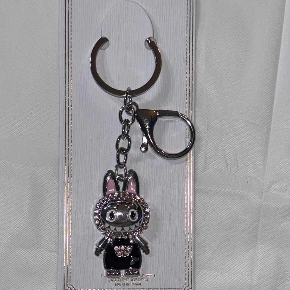 Labubu Silver and Black Keychain/Bag Charm