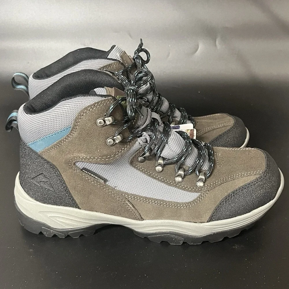 Ozark Trail Hilltop Mens Waterproof Hiking Boots Grey Brown Size 11 MNOT41EZ004