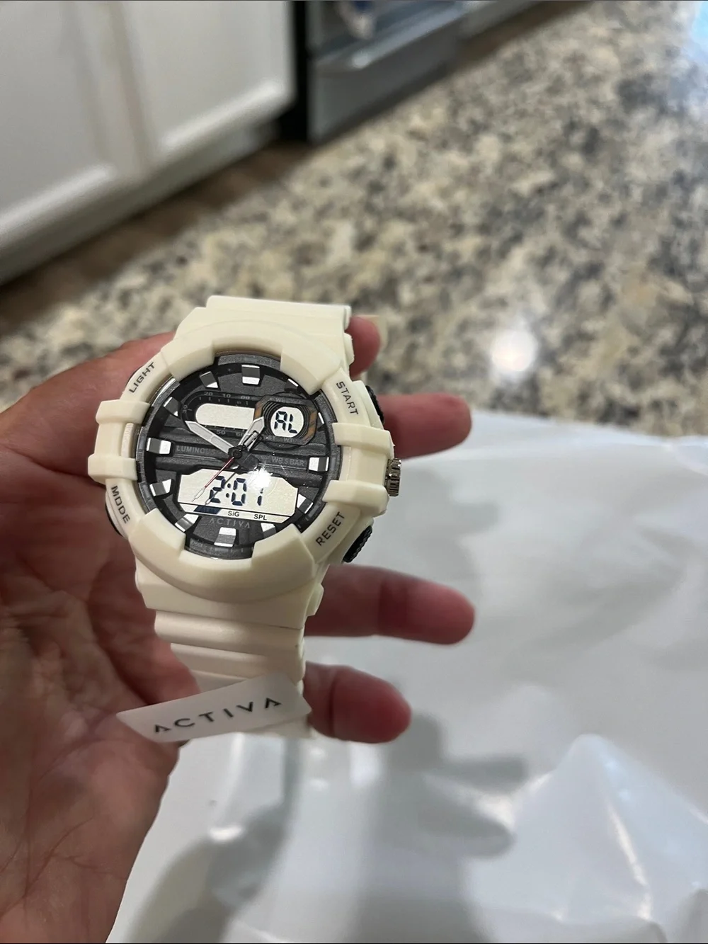 Ativa Cream Dual-Display Sport Watch