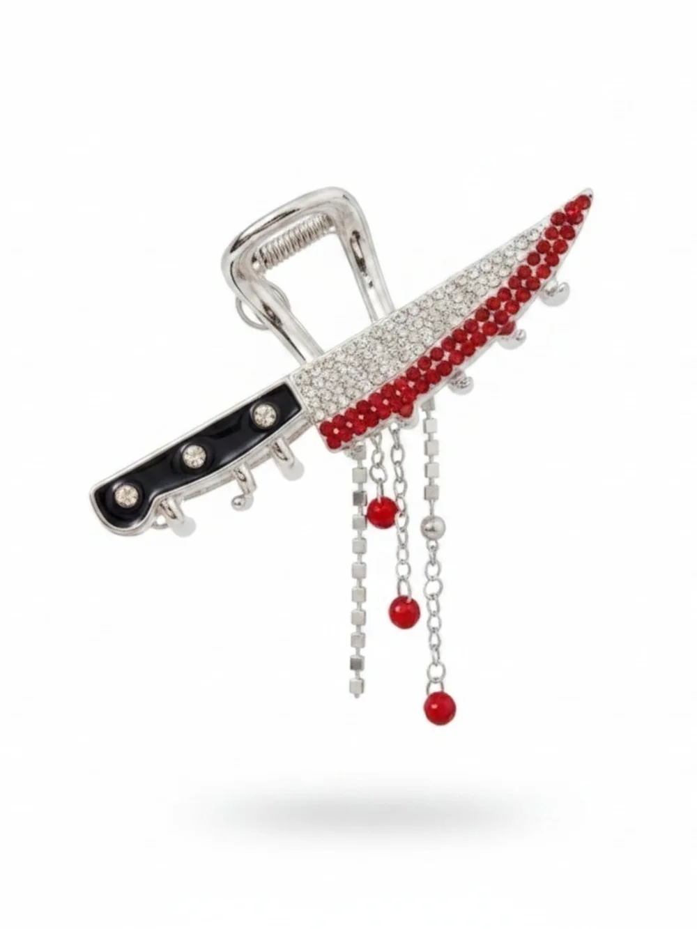 Crystal & Enamel Red and Black Decorative Hair Clip