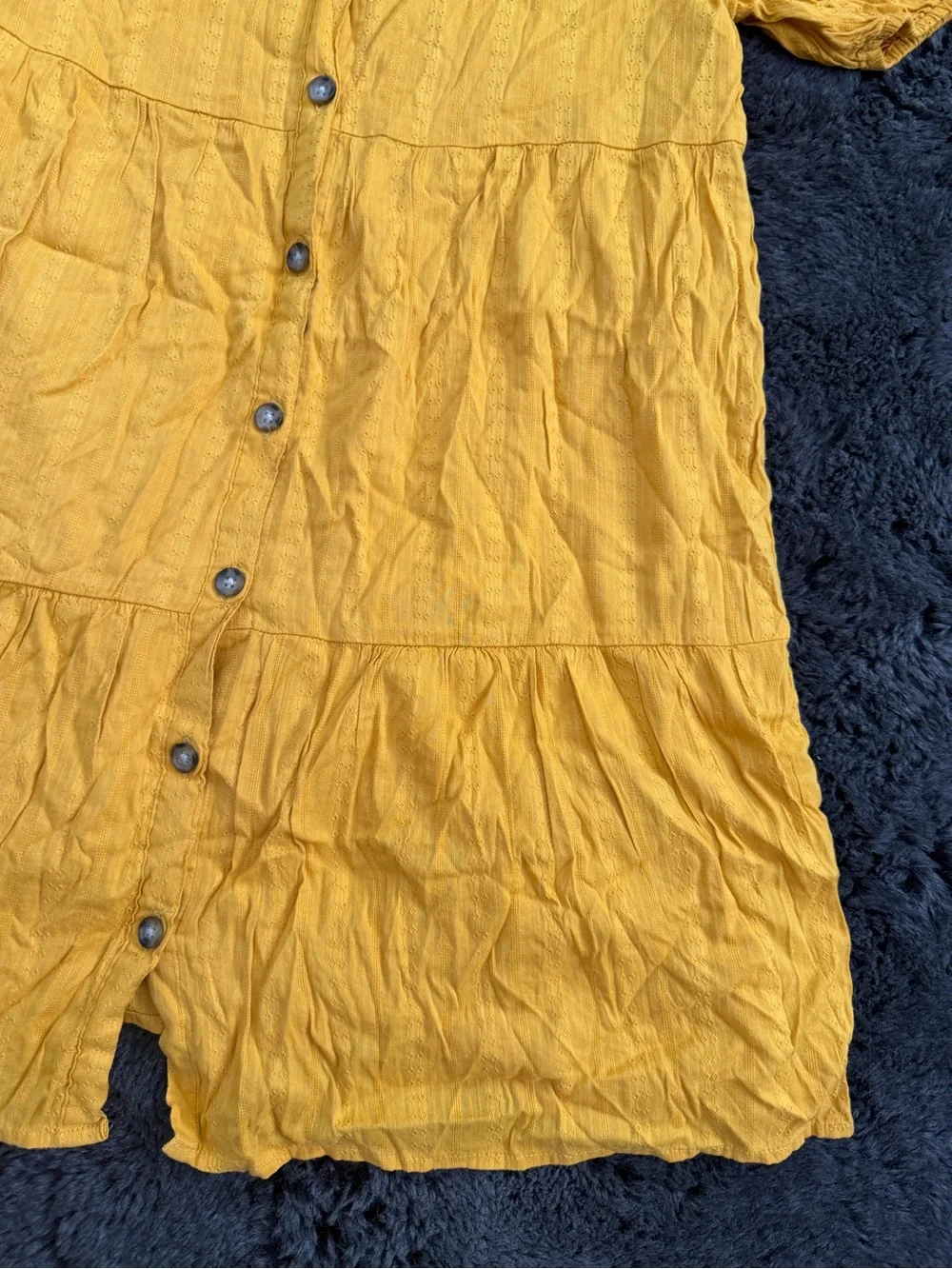 Old Navy Yellow Button-Front Eyelet Girls' Dress Size L 10/12