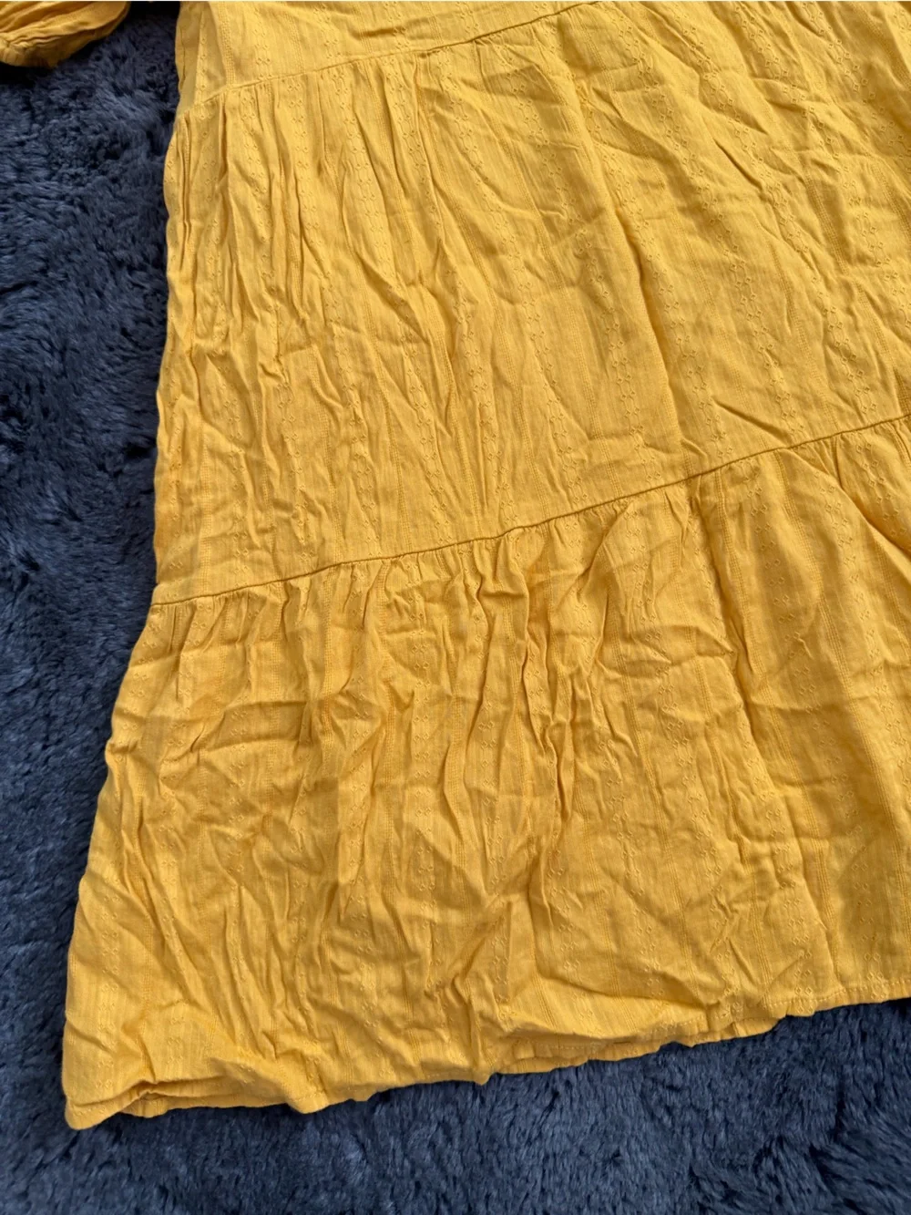 Old Navy Yellow Button-Front Eyelet Girls' Dress Size L 10/12