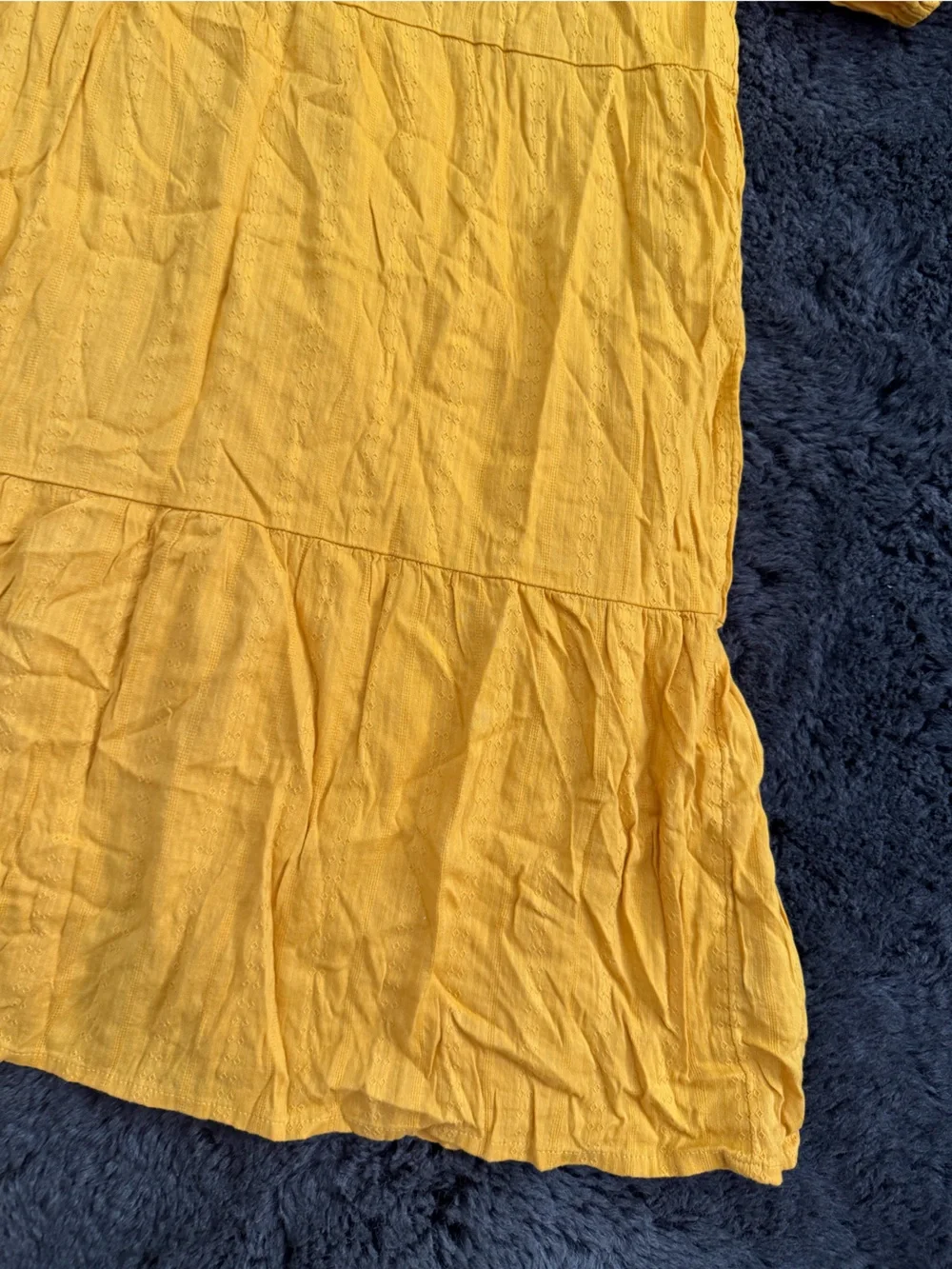 Old Navy Yellow Button-Front Eyelet Girls' Dress Size L 10/12