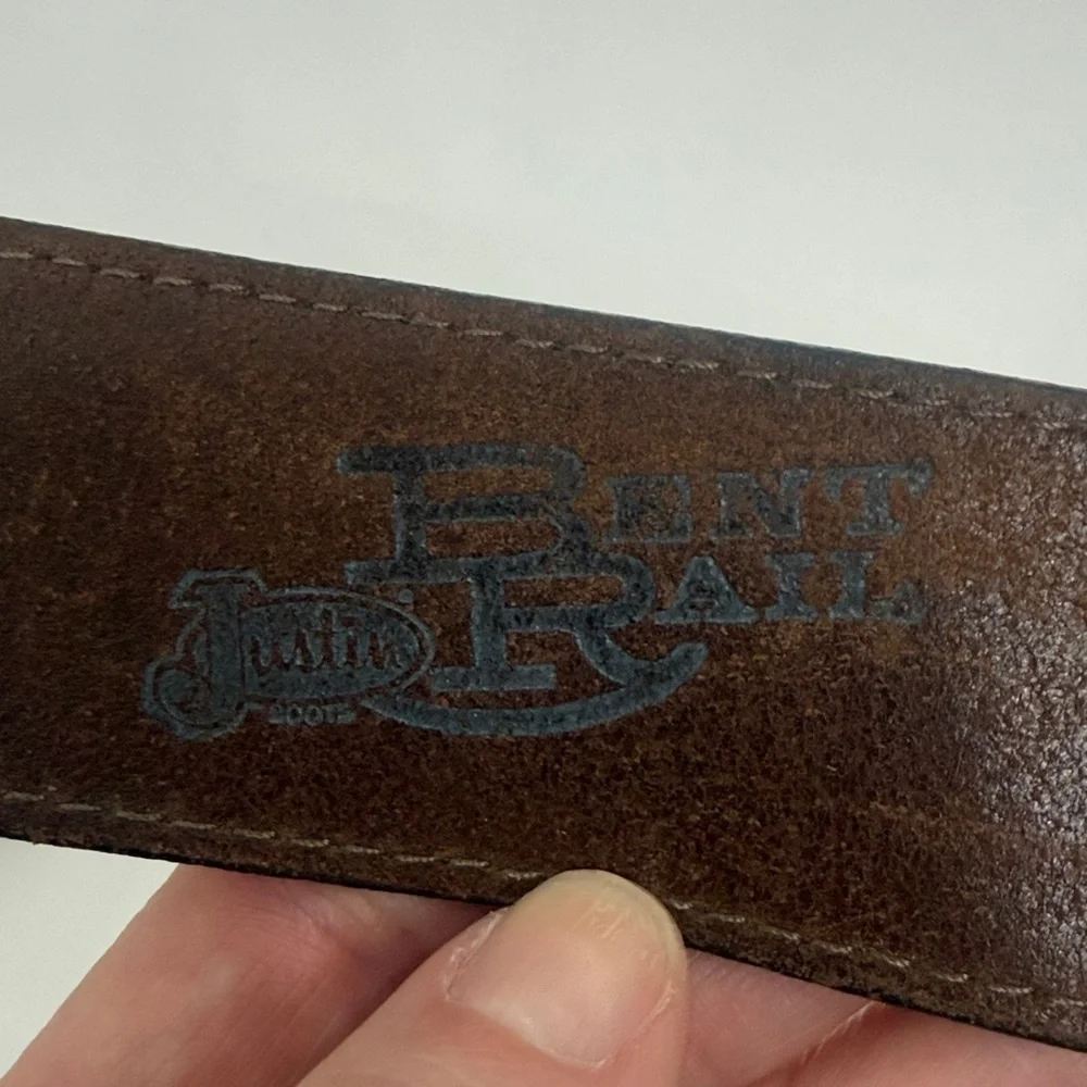 Justin Bent Rail Brown leather belt size 42