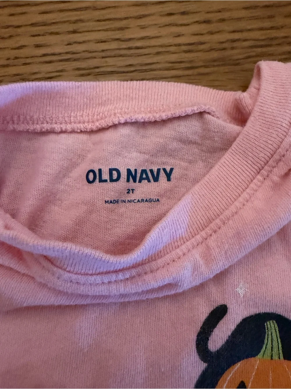 Old Navy Long-Sleeve Pink Kids' Top with Pumpkin Graphic