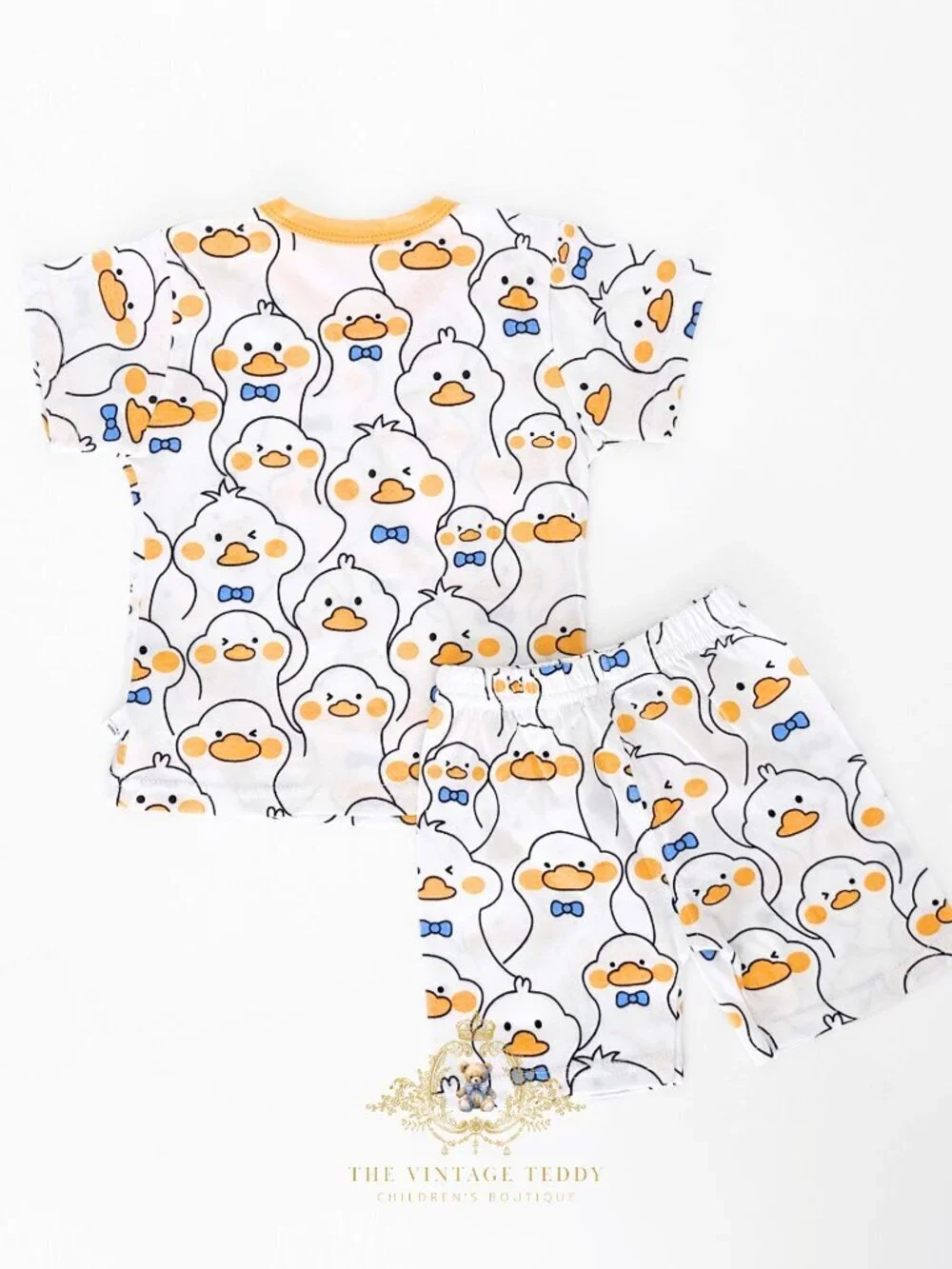 NWT Adorable Kids Matching Set T-shirt & Shorts 2-Piece 100% Cotton Mr. Duck 3T