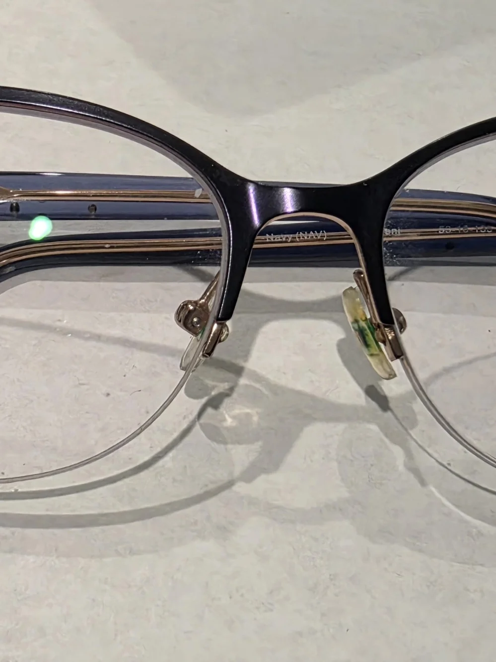 Navy Badgley Mischka Semi-Rimless Women's Eyeglass Frames