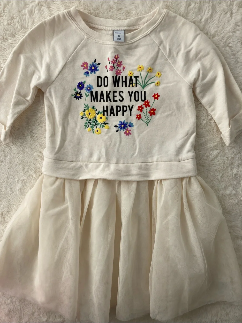 SALE! 50% Off Kids Cream Tulle Dress with Floral 