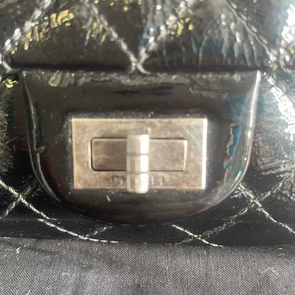 Chanel Reissue Patent Clutch‎ Double Flap