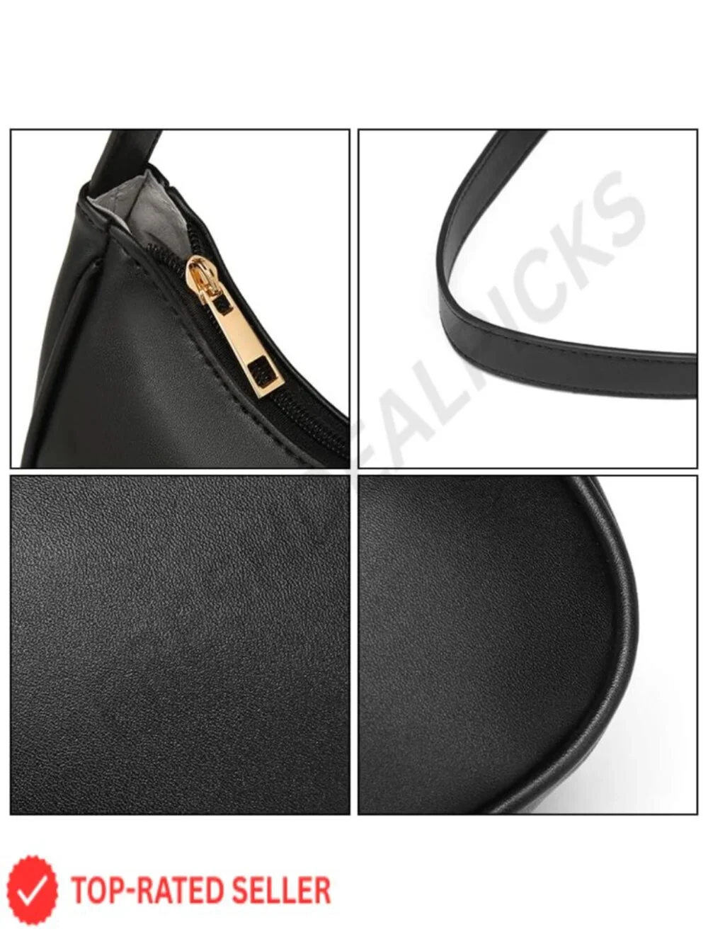 Vegan Leather Hobo Shoulder Bag with Zipper Closure Women's Retro Sling Tote