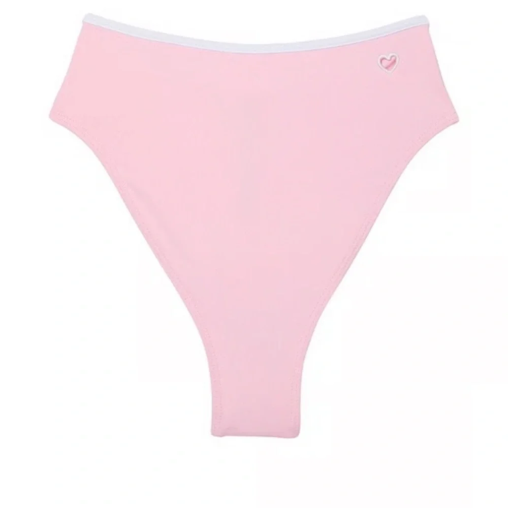 New! Frankies Bikinis Estella Bikini Bottom pink with heart cutout 1647