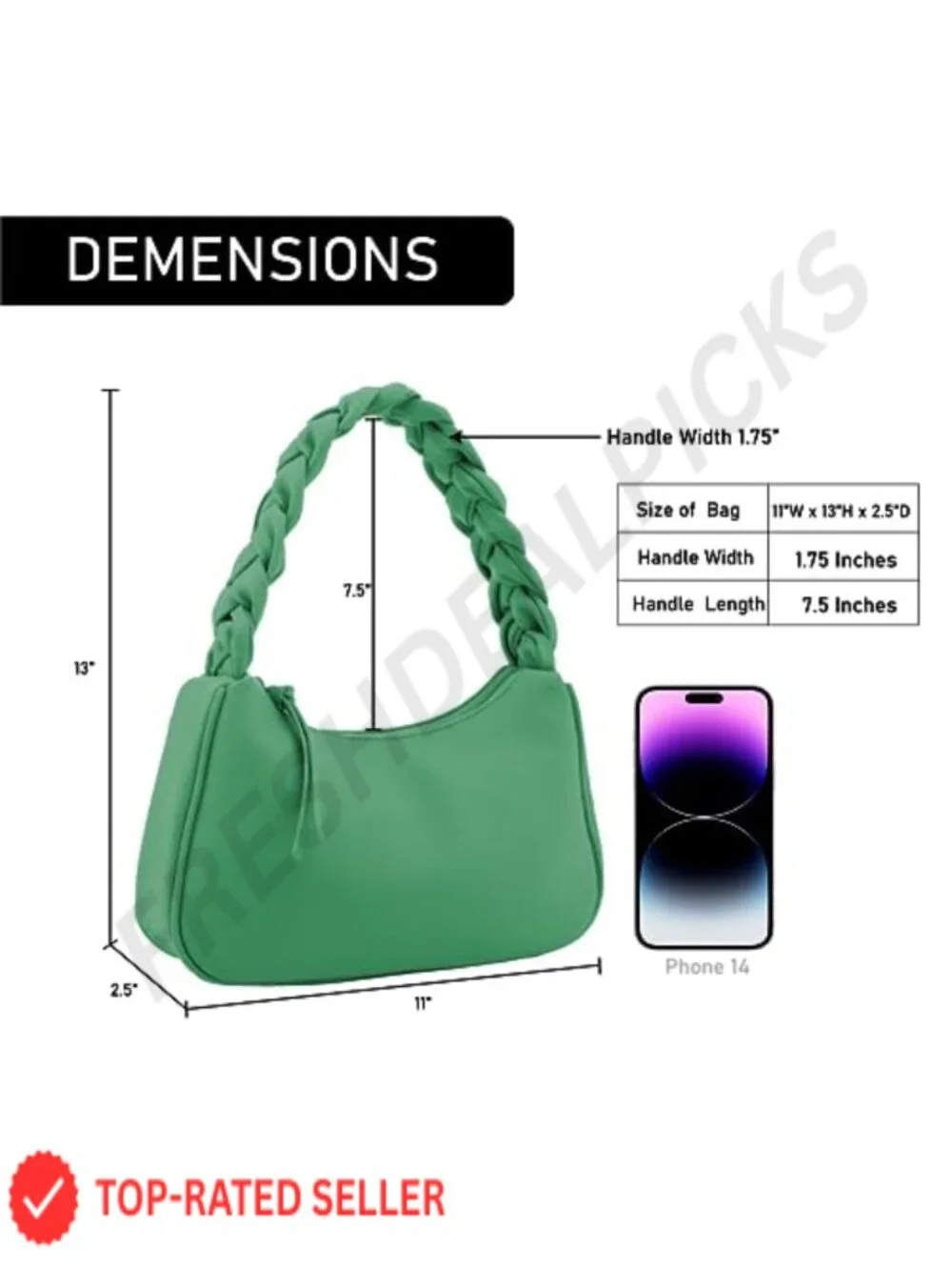 Women's Vegan Leather Hobo Shoulder Bag with Braided Handle