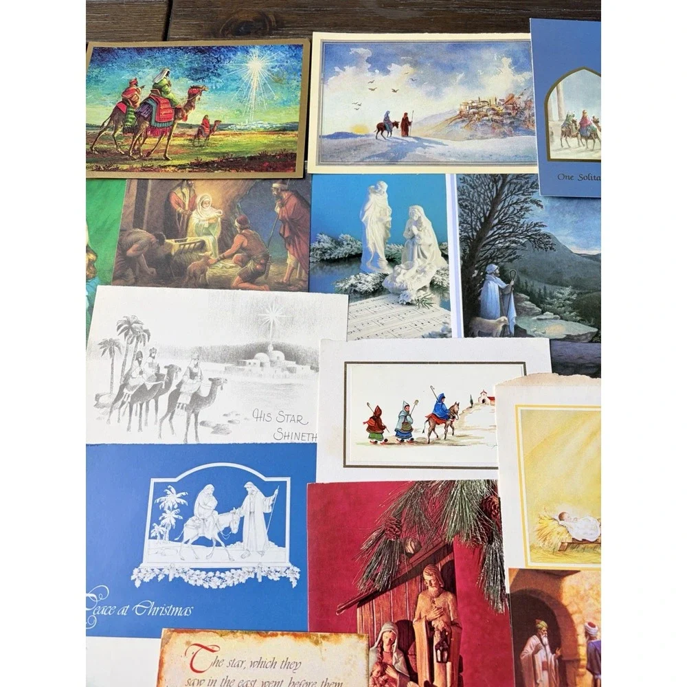 Vintage Christmas Cards Fronts ONLY Nativity Scrapbooking Crafts Lot of 50+