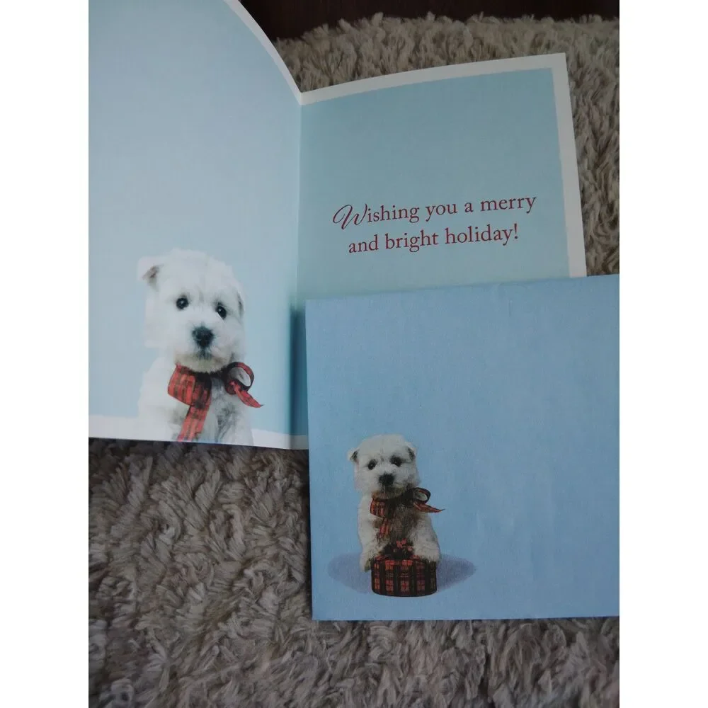Lot of 5 Vintage Unique Festive Christmas Cards w/ Matching Envelope 5x7