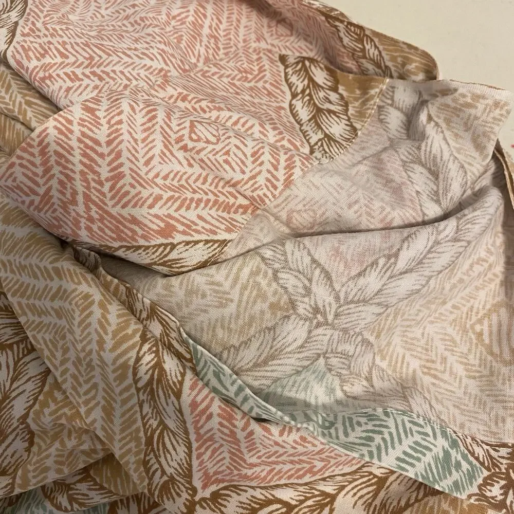 Vintage Cotton Full Size Flat Sheet Argyle Cottagecore Home Collection 78x96”