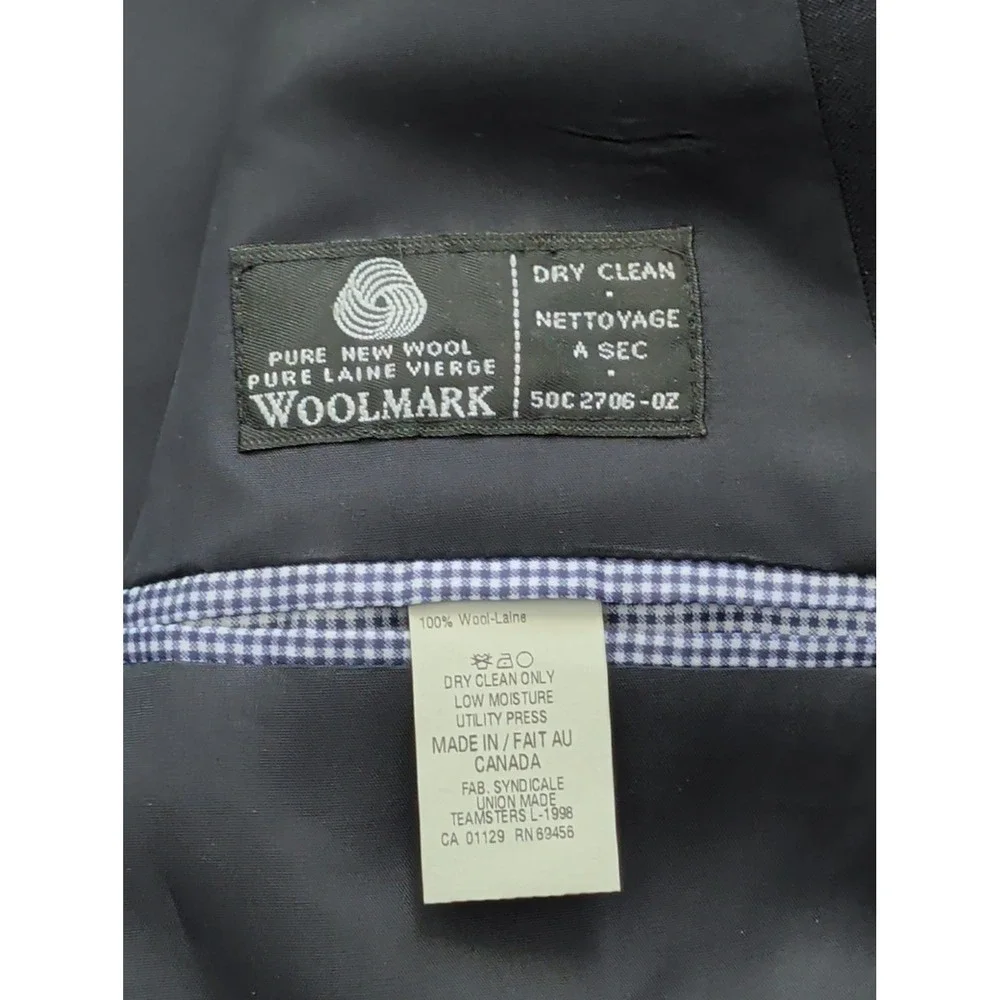 NWT IZOD Men's 38S Navy Blue 100% Wool Blazer Sport Coat Union Made Canada