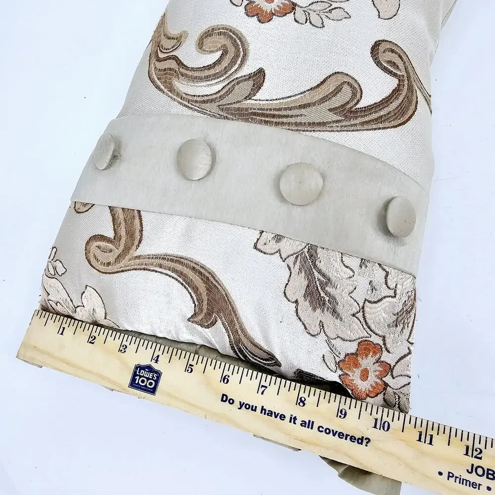 2 Chic Home Design Europe Jacquard Floral Accent Pillows Beige Hypoallergenic