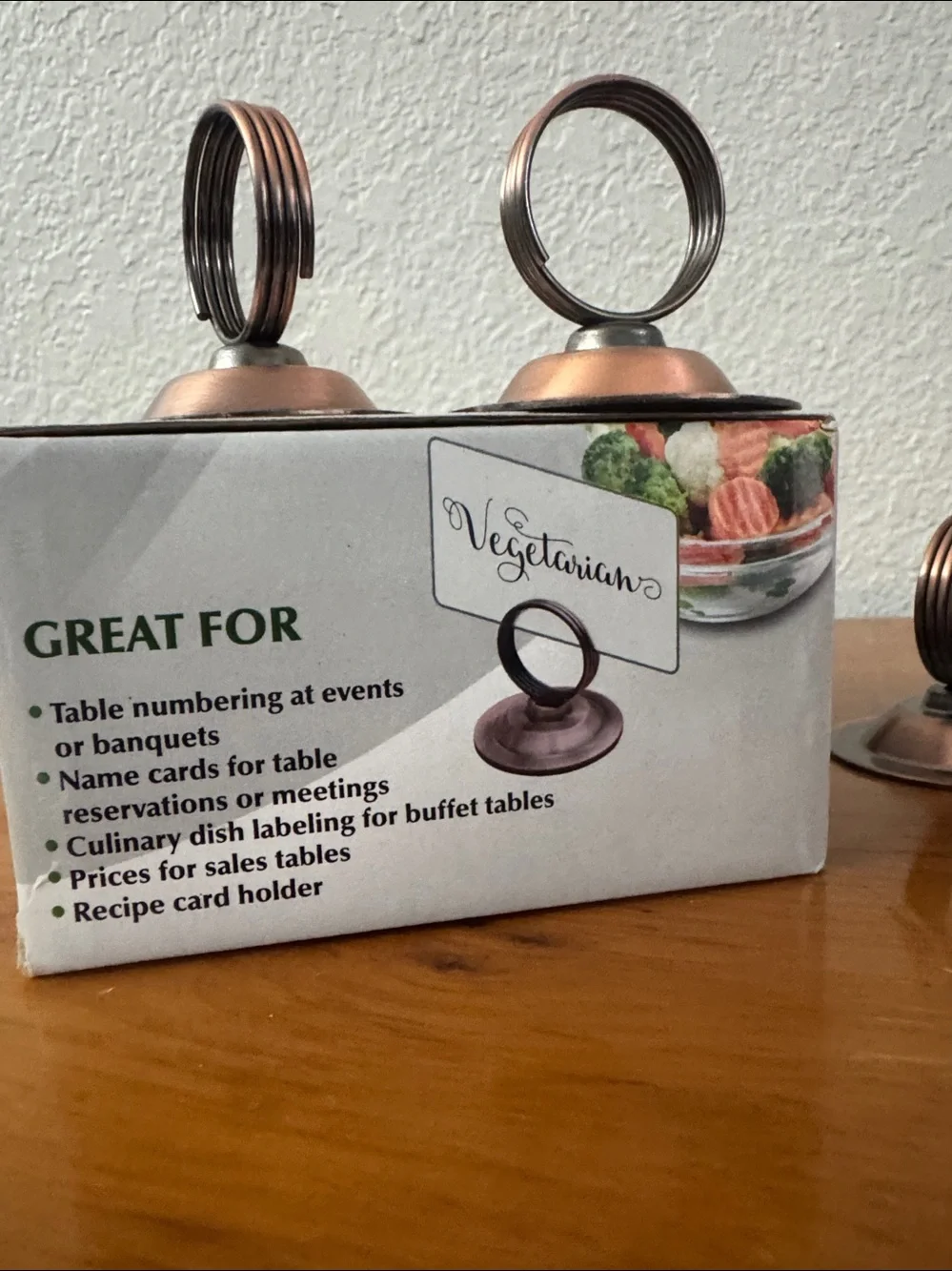 10Pc Tabletop Card Holder Display Placard 2” Antique Copper