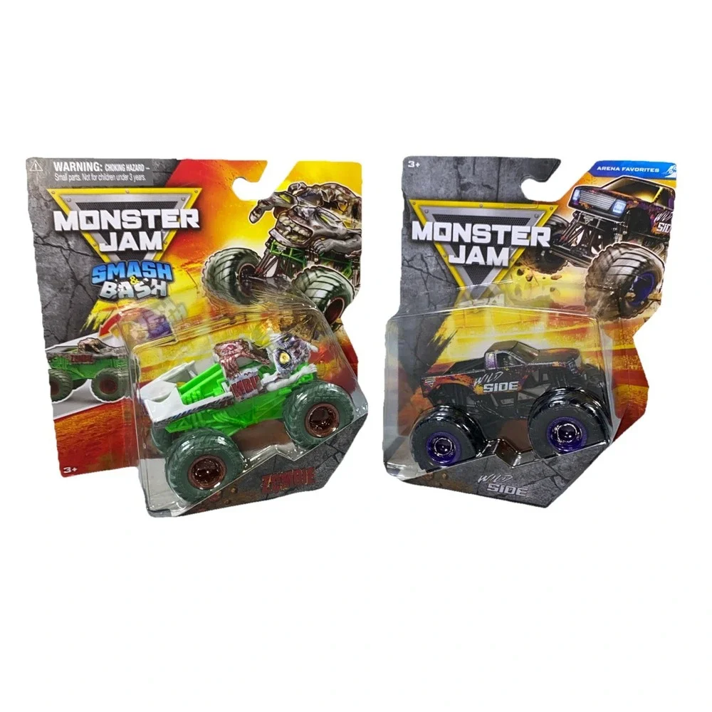 Monster Jam Diecast Truck Smash Bash Zombie Wild Side Lot of 2 Collectable‎ NEW
