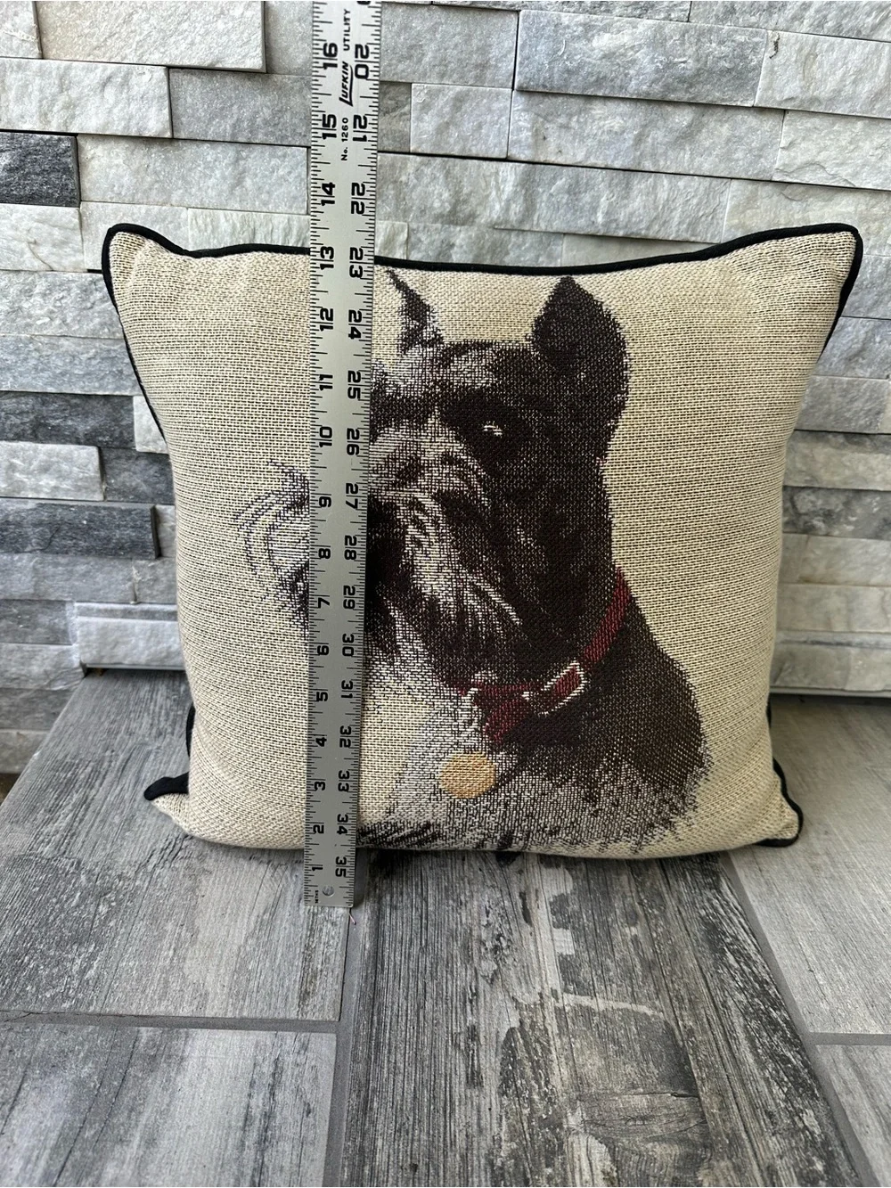 Schnauzer Needlepoint Decorative Pillow