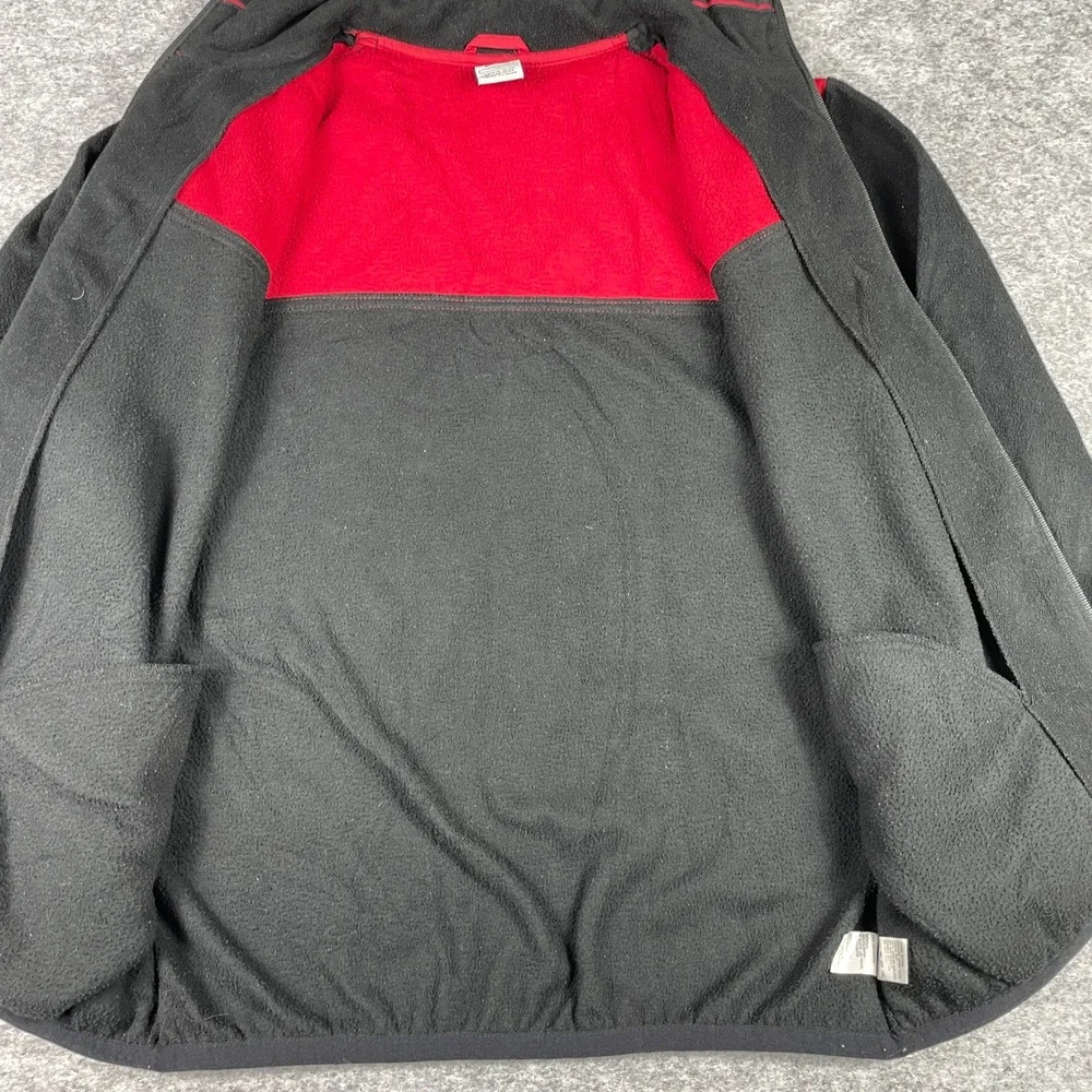 Jordan Fleece Jacket Mens L Black Red Full Zip Colorblock Jumpman Mock Neck