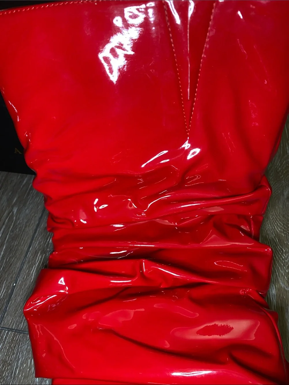 Red Patent Over-the-Knee Slouch Boots
