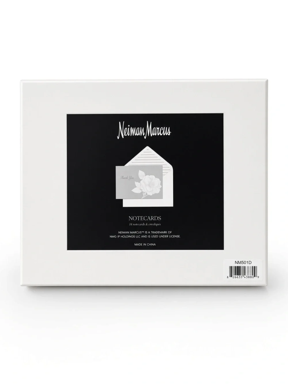 Neiman Marcus “Thank You” Cards 14 Notecards & Envelopes Floral Gray NEW