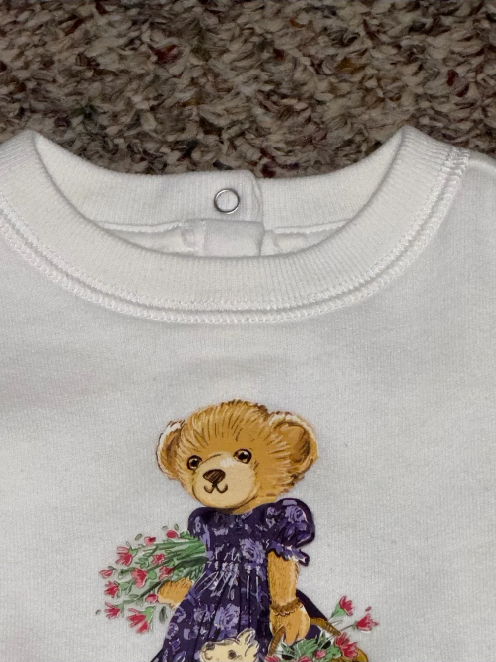 Ralph Lauren girls 9 months romper White Romper with Bear graphic one piece