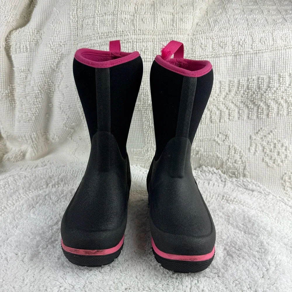 Muck Boot Company Hale Rain Boots Black Pink Size 11 Kids Waterproof Outdoor Mud