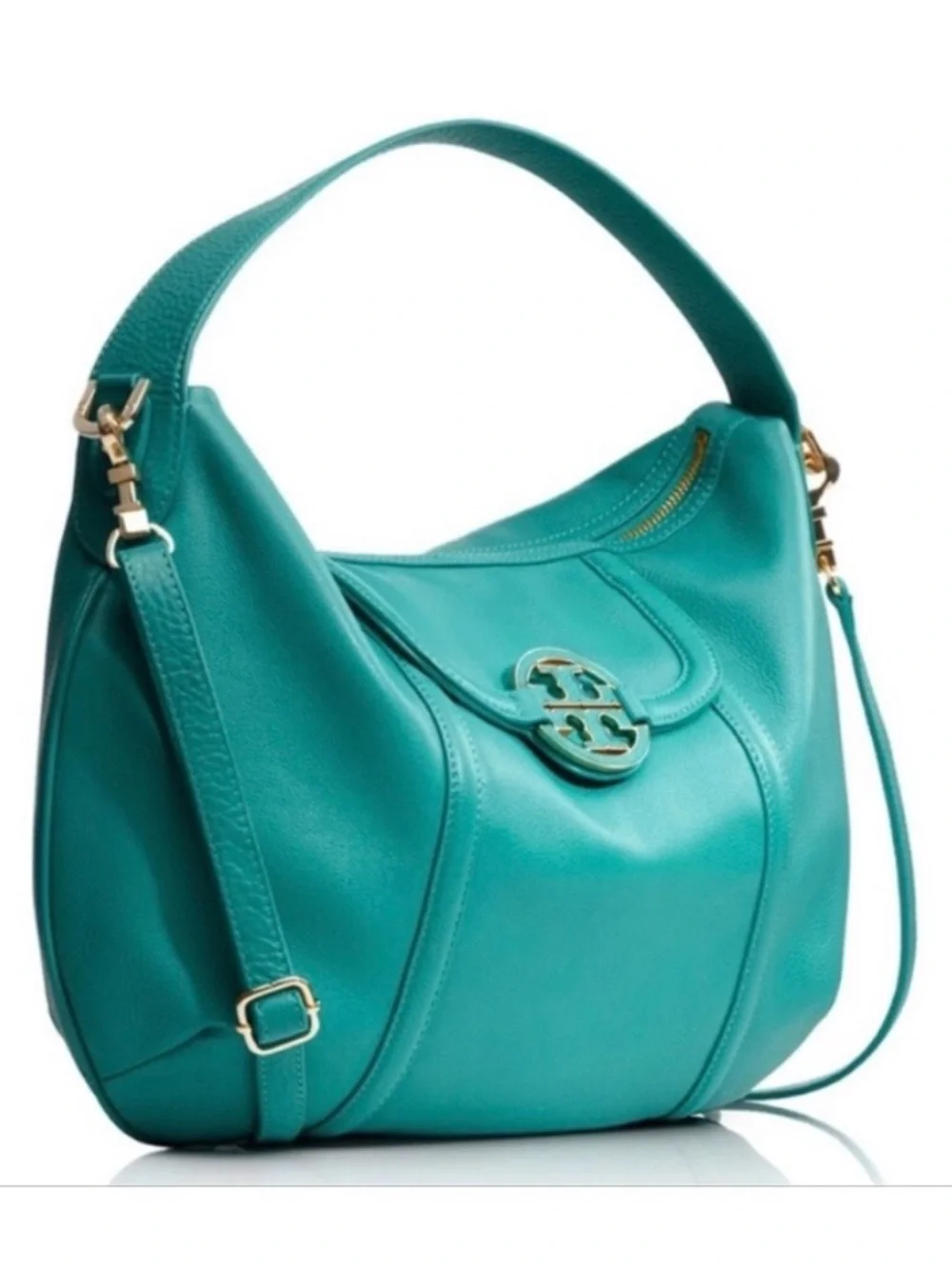 Tory Burch Amanda Crossbody turquoise  blue Hobo Large Bag